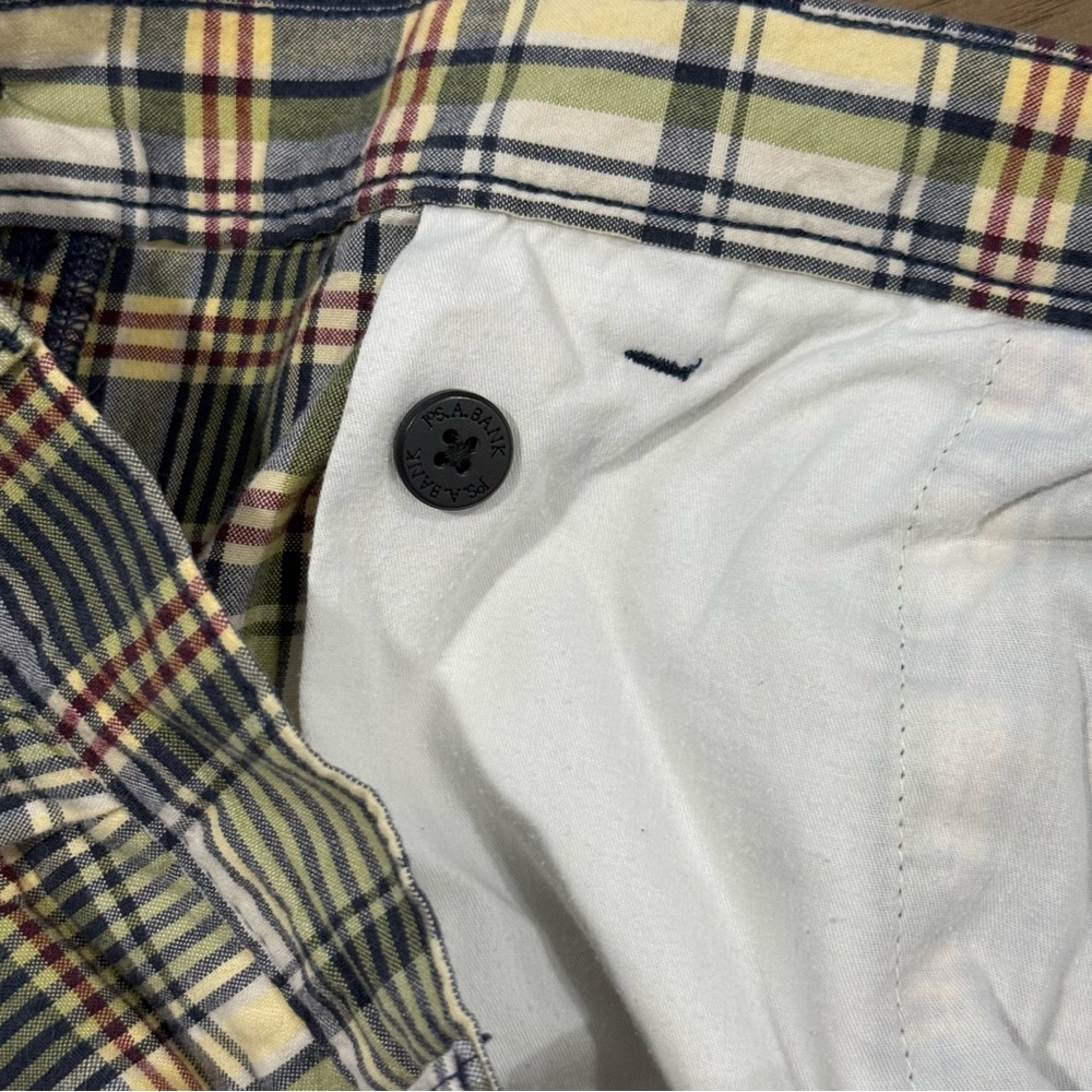 Jos A Bank Mens Shorts Size 36 Plaid Flat Front Tailored Casual Ivy Event Golf - Picture 13 of 14